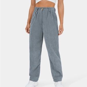 Mid rise corduroy casual pants